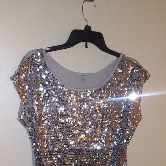 Charlotte Russe silver sequin tee - Picture 3 of 5